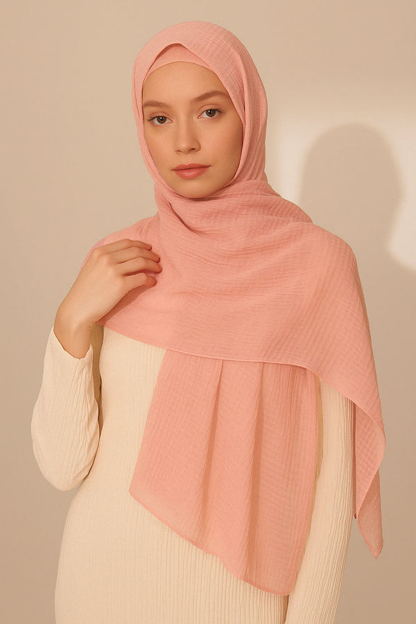 Marble Cotton Hijabs - Baby Pink