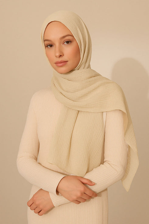 Marble Cotton Hijabs - Beige