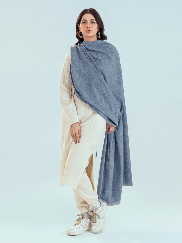 Retro Cashmere Shawl - Ruddy Blue