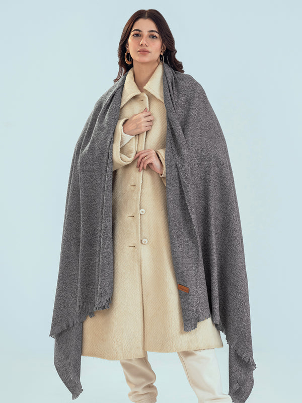 Retro Cashmere Shawl - Plum Purple