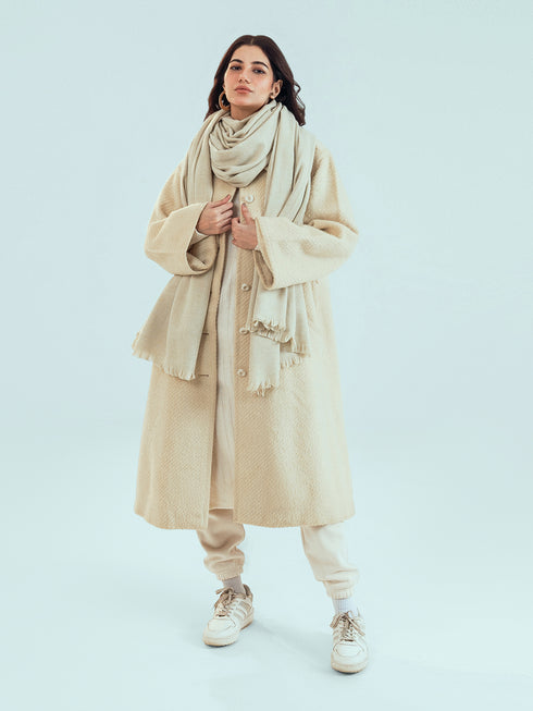 Retro Cashmere Shawl - Pearl