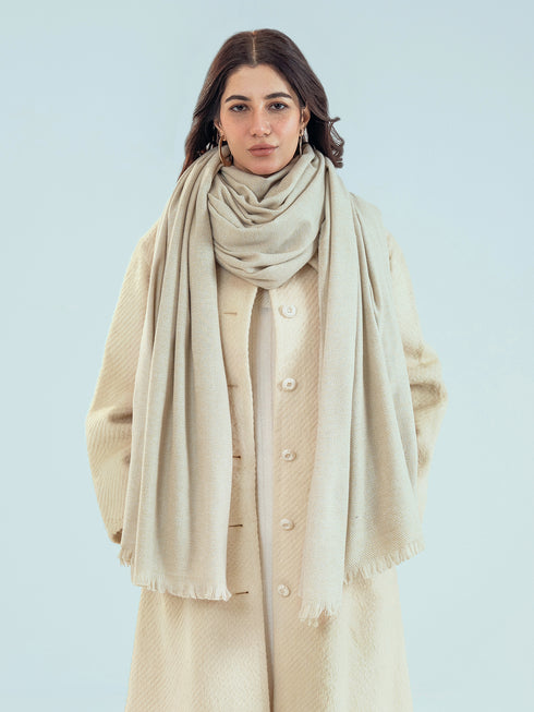 Retro Cashmere Shawl - Pearl