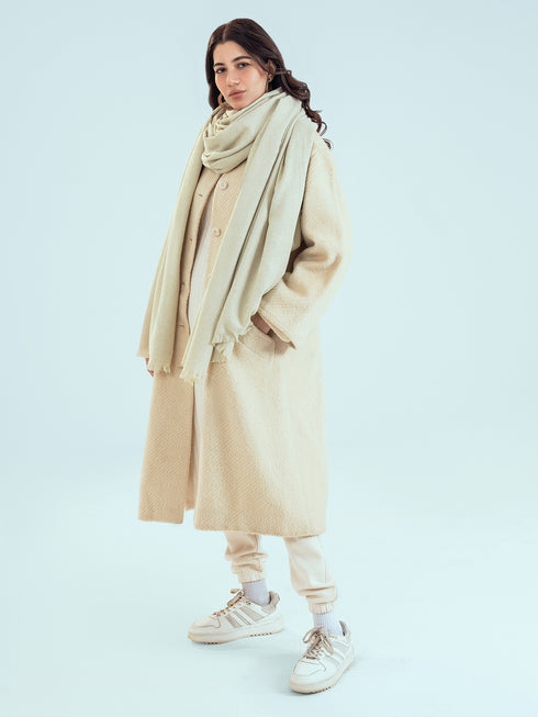 Retro Cashmere Shawl - Pearl