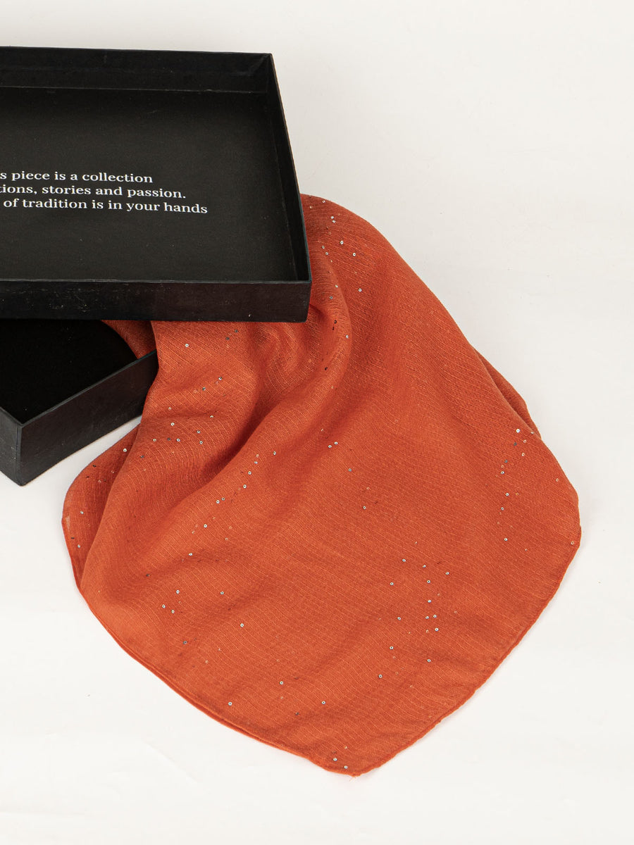 Sequins Lawn Hijabs lawn hijabs online – Pumpkin – The Hijab Company