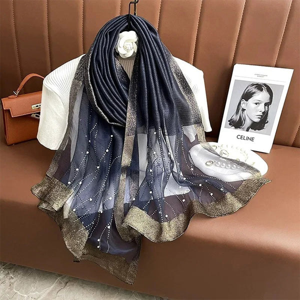 Luxe Stone Hijabs - Navy Blue