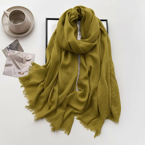 Cozy Cotton Hijabs - Olive Yellow