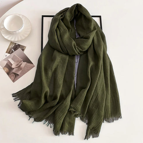 Cozy Cotton Hijabs - Olive Green