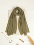 Cotton Viscose Button-Embellished Hijab - Light Olive