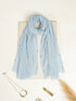 Cotton Viscose Button-Embellished Hijab - Sky Blue