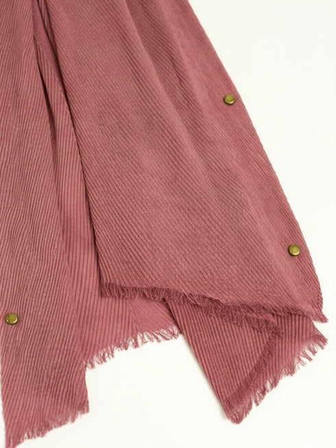 Cotton Viscose Button-Embellished Hijab - Rose Dust