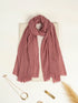 Cotton Viscose Button-Embellished Hijab - Rose Dust