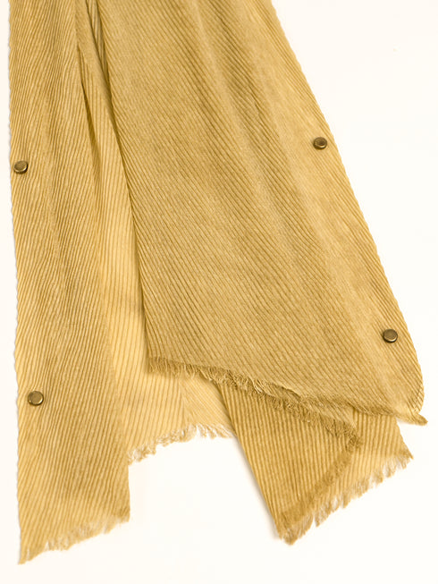 Cotton Viscose Button-Embellished Hijab - Beige