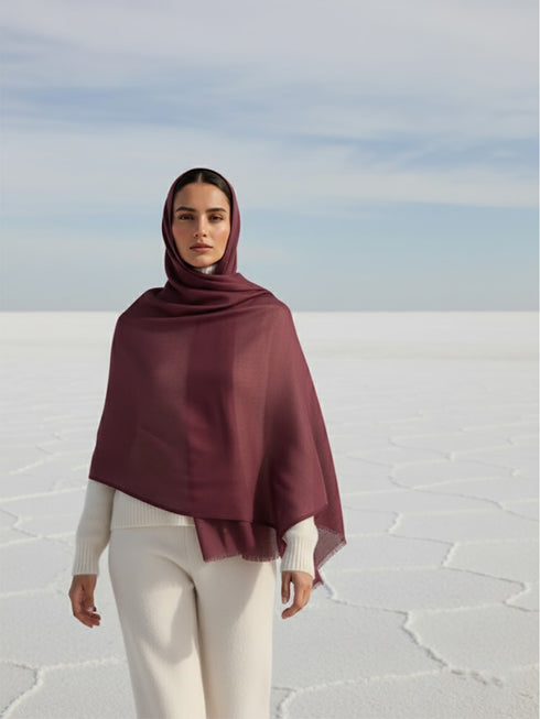 Vicuña Woolen Shawl - Maroon