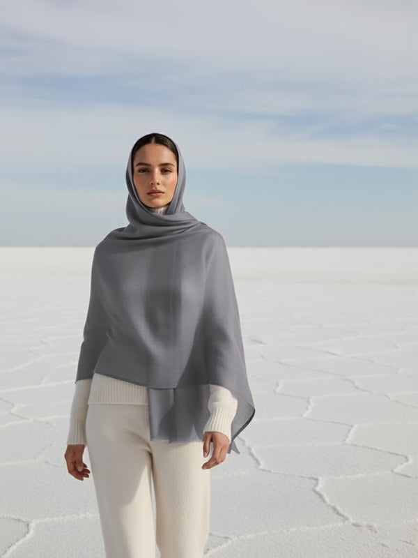 Vicuña Woolen Shawl - Ash Grey