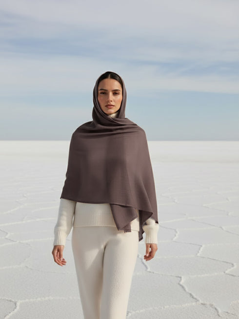 Vicuña Woolen Shawl - Espresso