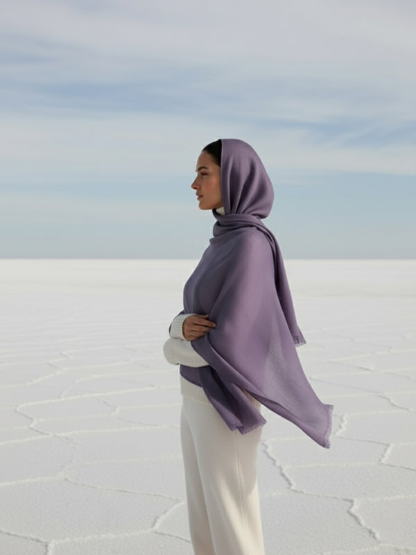 Vicuña Woolen Shawl - Mauve