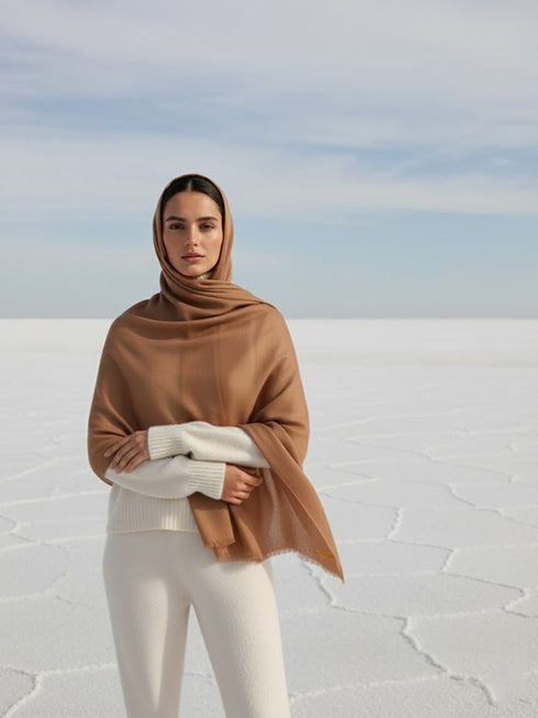 Vicuña Woolen Shawl - Bronze