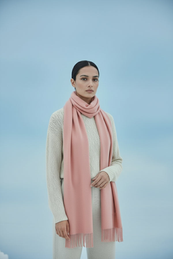 Plain Cashmere Scarves - Baby Pink