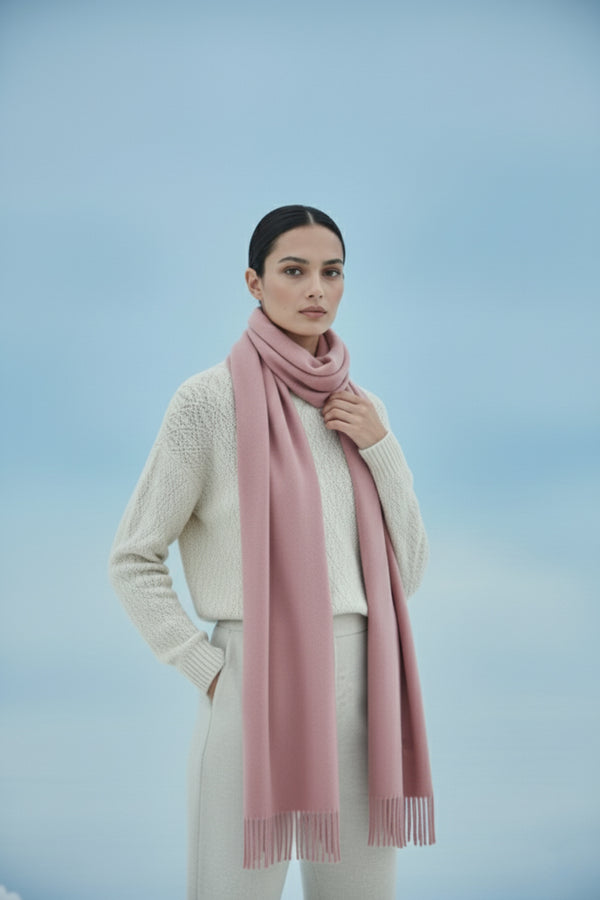 Plain Cashmere Scarves - Blush Pink