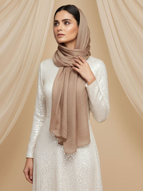 Soft Tissue Silk Hijab - French Beige