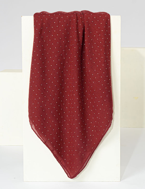Galaxy Silver Dotted Hijabs - Maroon