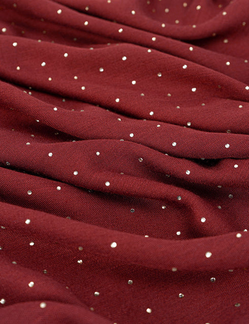 Galaxy Silver Dotted Hijabs - Maroon
