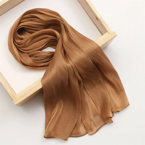 Aura Silky Organza Hijab - Bronze
