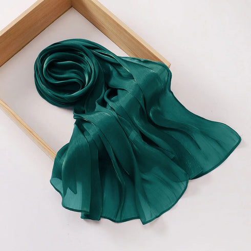 Aura Silky Organza Hijab - Dark Teal