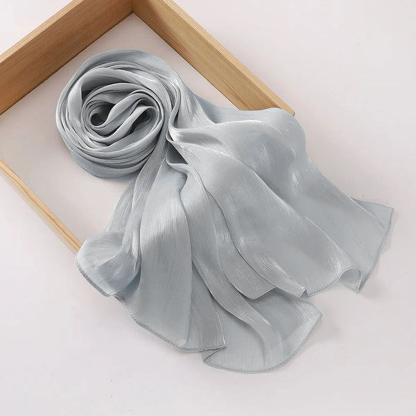 Aura Silky Organza Hijab - Silver