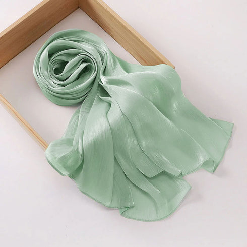 Aura Silky Organza Hijab - Light Caribbean Green