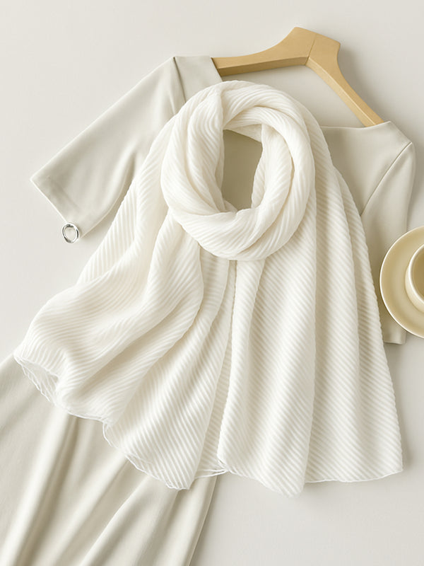 Cotton Pleat Hijabs - White