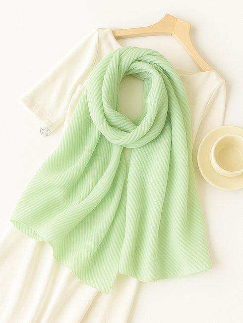 Cotton Pleat Hijabs - Mint Green