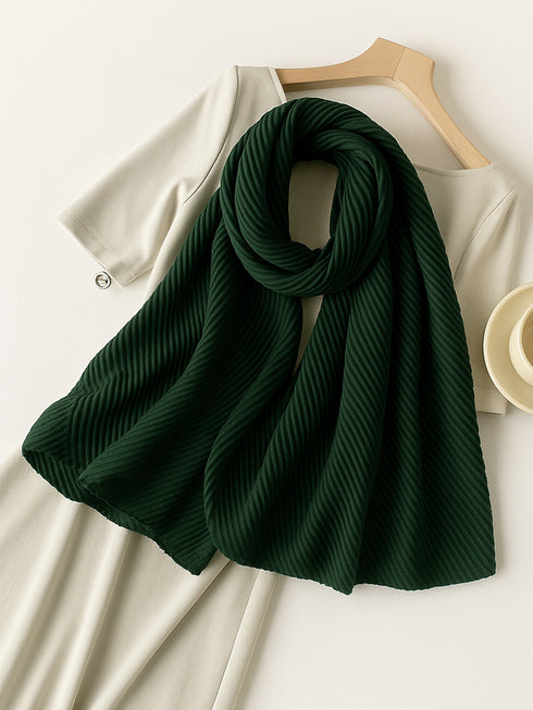 Cotton Pleat Hijabs - Evergreen