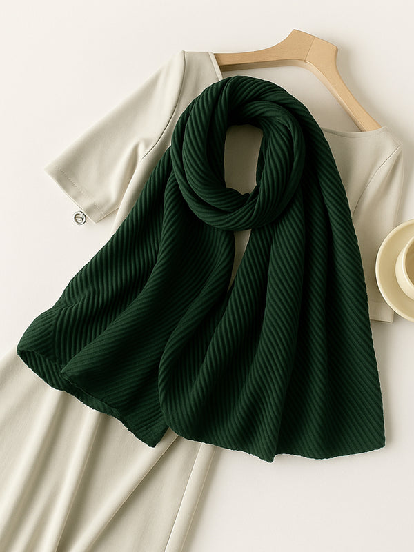Cotton Pleat Hijabs - Evergreen