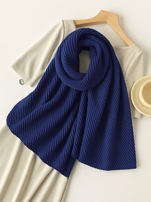 Cotton Pleat Hijabs - Royal Blue