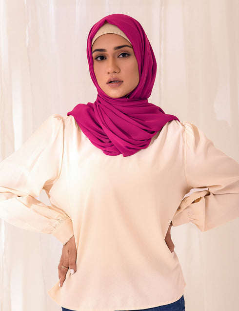 فقاعة شيفون - وردي فاقع