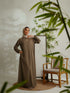 Relaxed Zip Maxi Abaya - Olive Green
