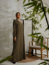 Relaxed Zip Maxi Abaya - Olive Green