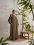 Relaxed Zip Maxi Abaya - Olive Green