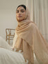 Texture Lawn Tassel Hijabs - Tan Brown