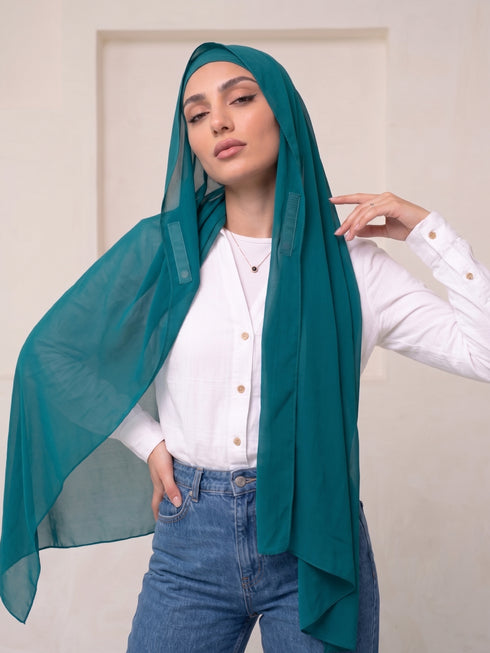Built-in Magnet Hijab - Teal