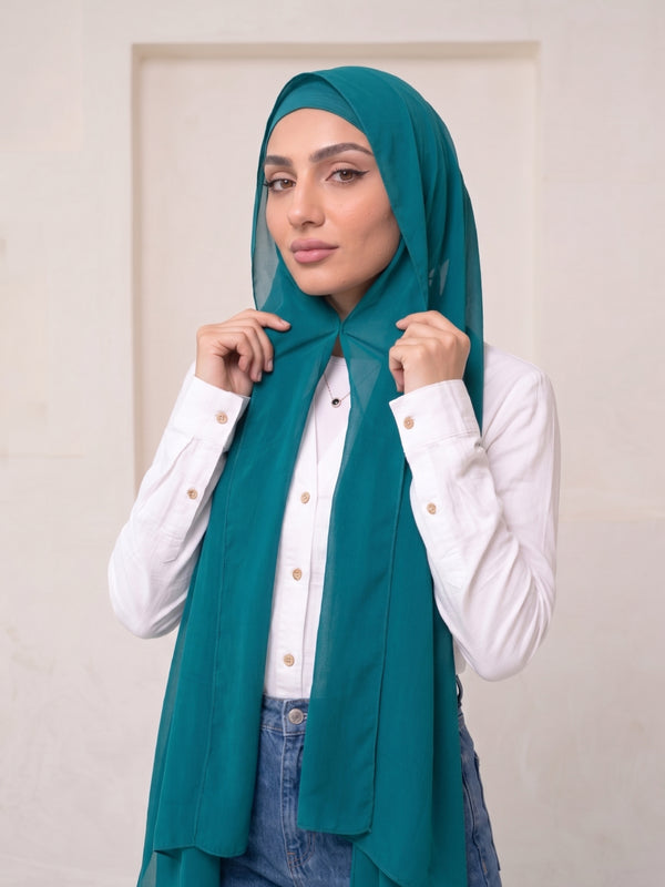 Built-in Magnet Hijab - Teal