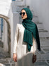 Marble Cotton Hijabs - Teal Green