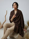 Veloria Wool Shawl - Dark Brown