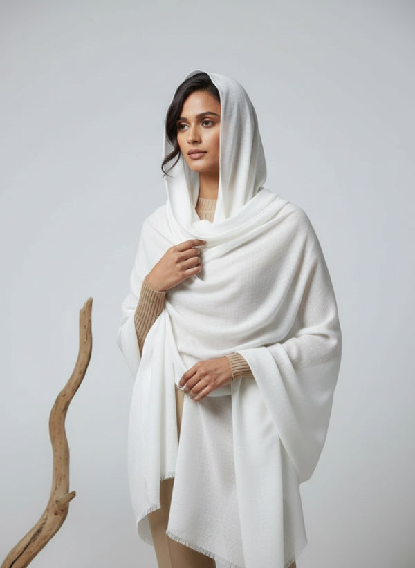 Veloria Wool Shawl - Off White