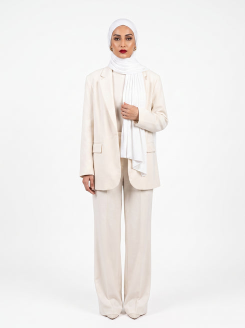 Ribbed Jersey Hijabs - White