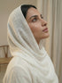 Texture Lawn Tassel Hijabs - White