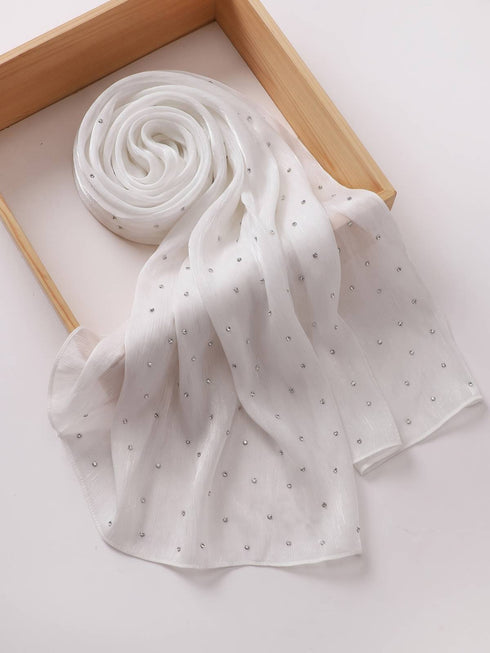 Verona Shimmer Organza Hijab - White