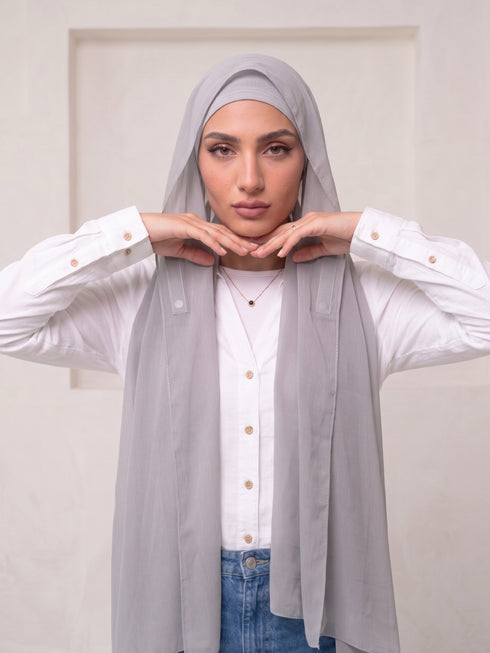 Built-in Magnet Hijab - Ash Grey