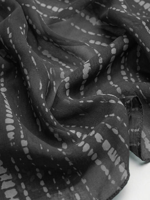Tie & Dye Printed Hijab - Black
